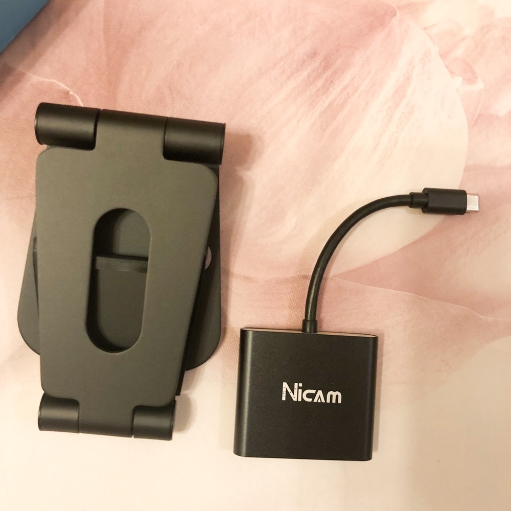 Nintendo switch hdmi adapter and stand set 2pcs  black